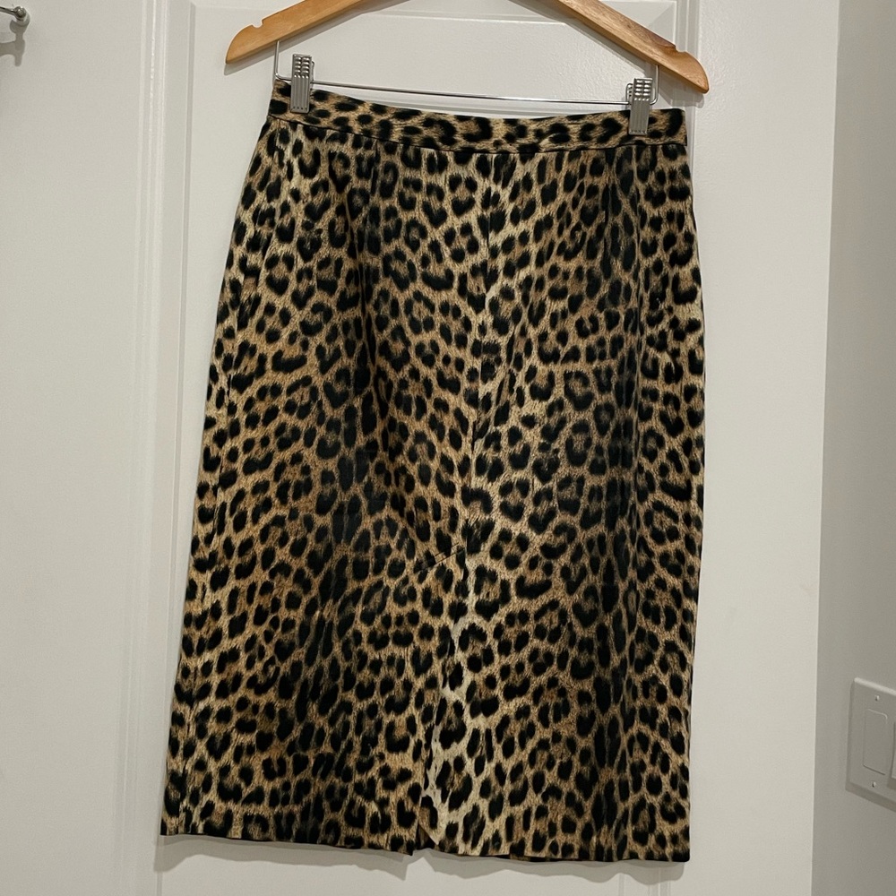 Moschino womens leopard print midi skirt